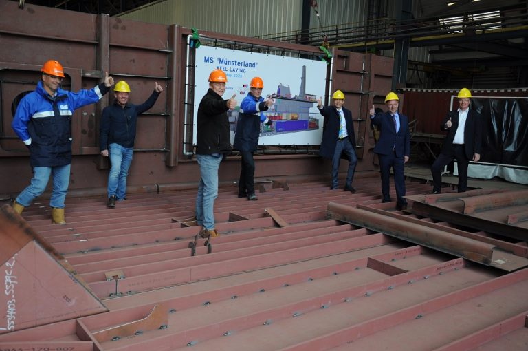 Nieuw LNG-achterschip voor de MS Münsterland gaat in productie