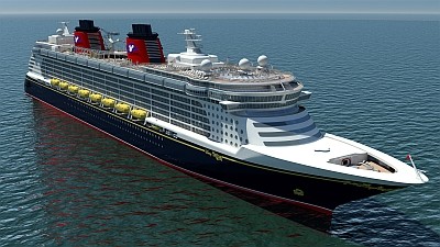 Artist impression van het cruiseschip Disney Fantasy