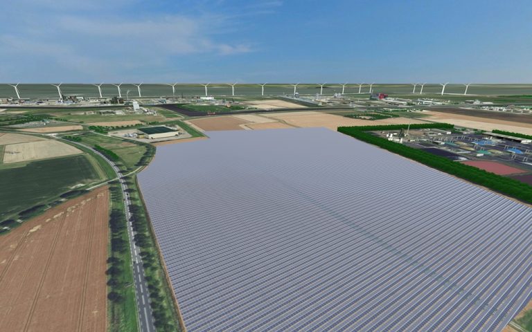 Largest solar energy park in the Netherlands in Delfzijl